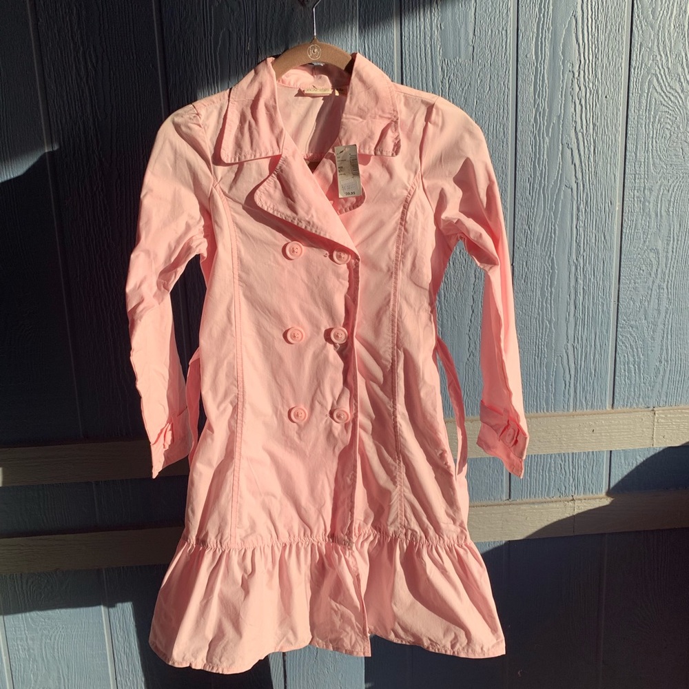 Nwt children place Trench coat ruffle pink